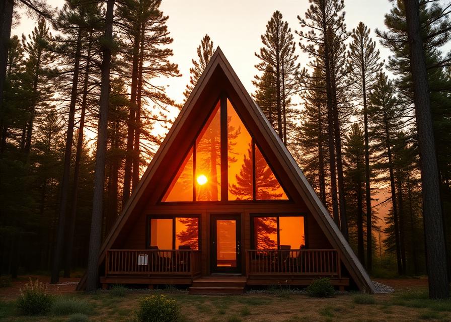 Baita A-frame nel bosco